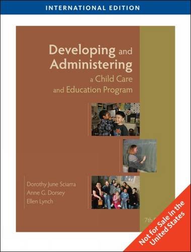 Developing and Administering a Child Care and Education Program