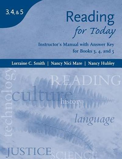 Reading for Today Instructor's Manual with Answer Key (3, 4, & 5)