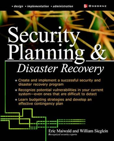 [9780072224634] Security Planning and Disaster Recovery