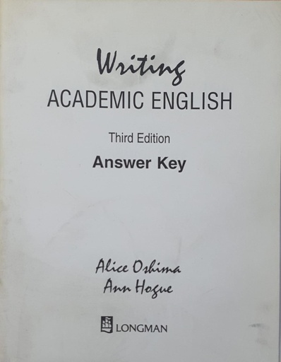 [9780201670288] Writing Academic English Answer Key